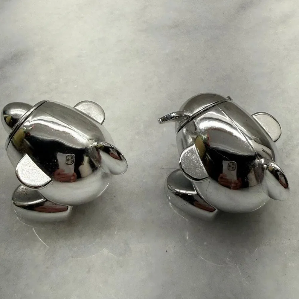 Virgin Atlantic Salt & Pepper Shakers Set Pinched From Virgin Atlantic Silver OS